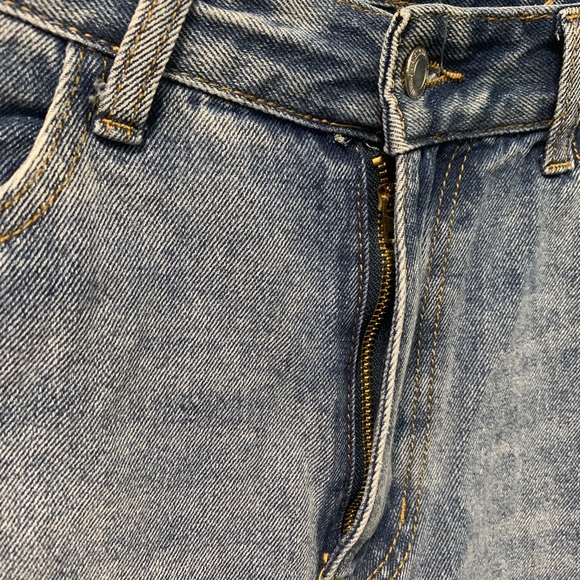 Mid Blue Wash Extreme Bum Split Baggy 